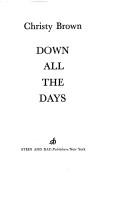Down All the Days cover