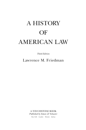A History of American Law cover