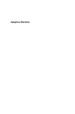 Adaptive Markets: Financial Evolution at the Speed of Thought cover