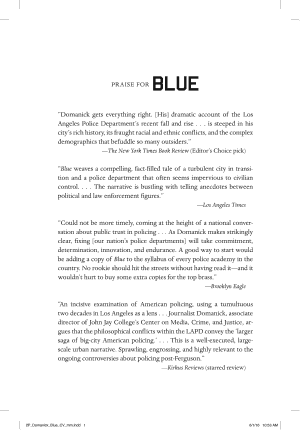 Blue: The LAPD and the Battle to Redeem American Policing cover