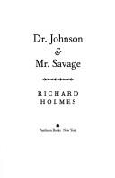Dr Johnson and Mr Savage cover