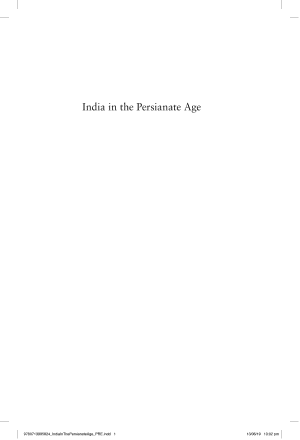 India in the Persianate Age, 1000–1765 cover