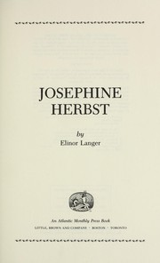 Josephine Herbst cover