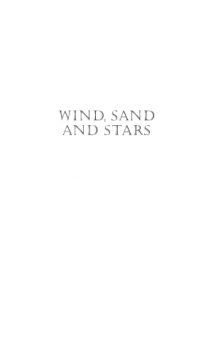 Wind, Sand and Stars cover