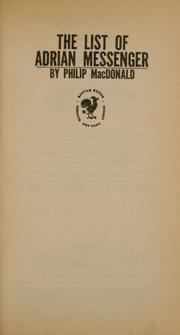 The List of Adrian Messenger cover